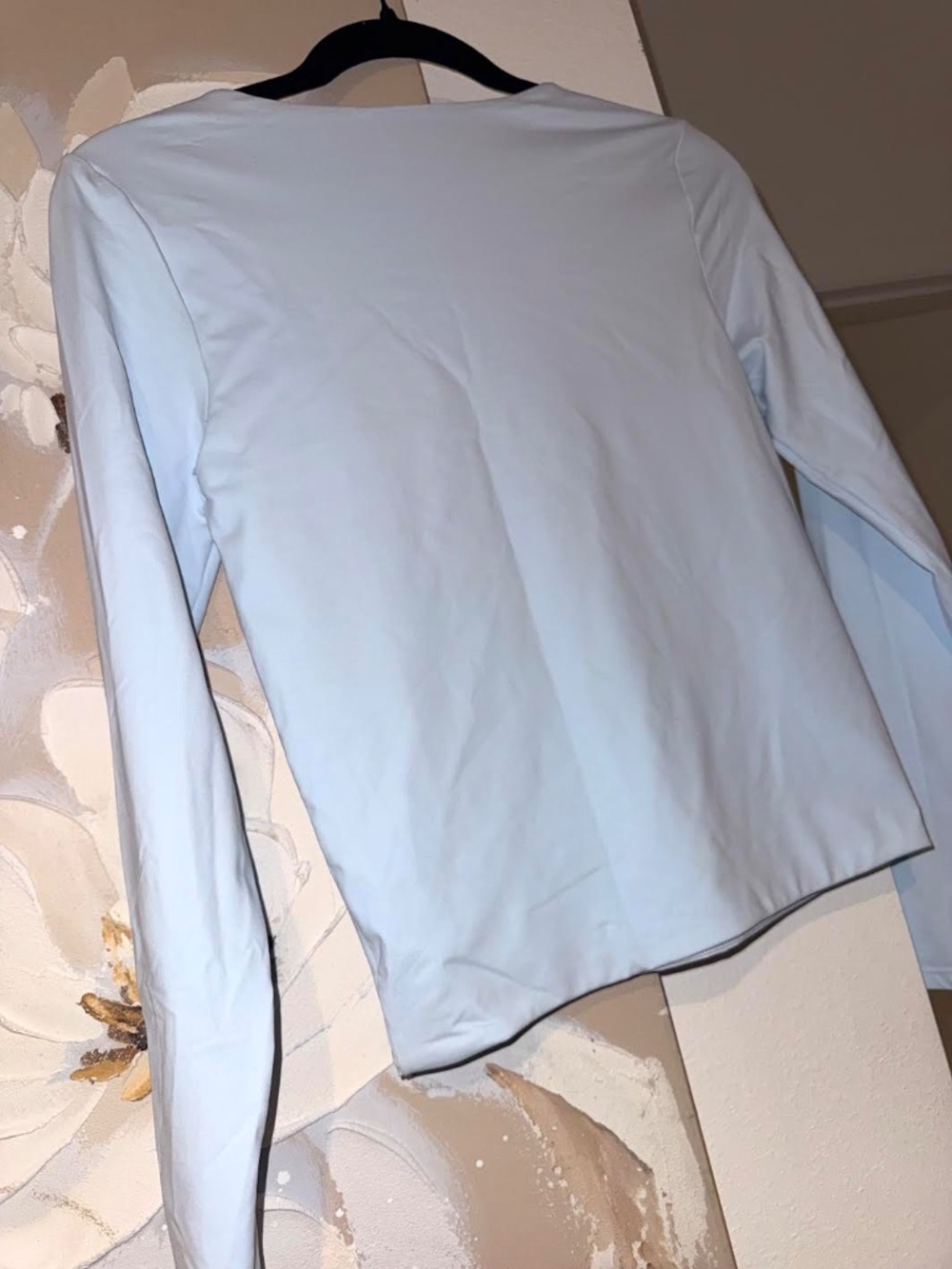 Soft Baby Blue Long Sleeve Tee Women’s Casual Shirt - Picture 4 of 4